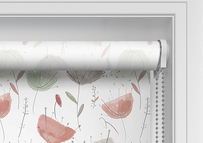 Watercolour Dandelions, Romantic Red - Twist&Fit Roller Blind - Image 11
